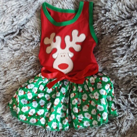 Petitebella Reindeer Face Puppy Dog Dress - Picture 2 of 3